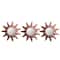 9.5" Mayan Sunburst Matte Copper Round Mini Mirror Set